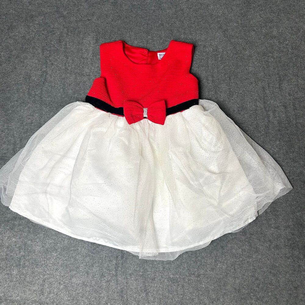 Blueberi Boulevard Dress Girl Toddler Size 2T Christmas Red White
